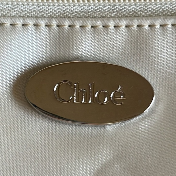 Chloe’ Cream Satiny Exterior Cosmetic Bag - Picture 4 of 7